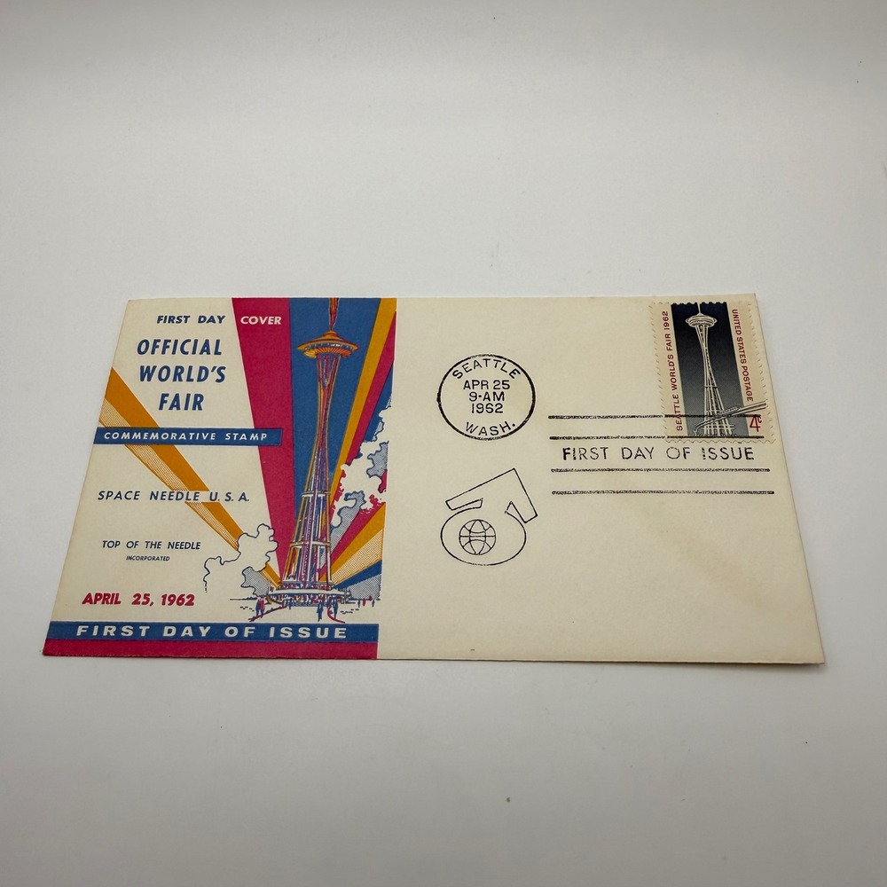 1962 Seattle World's Fair First Day Cover Space Needle Stamp FDC April 25 1962